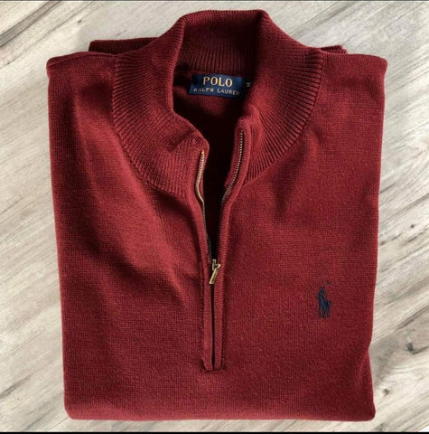 Polo RL ZIP woolknit | Μπορντώ